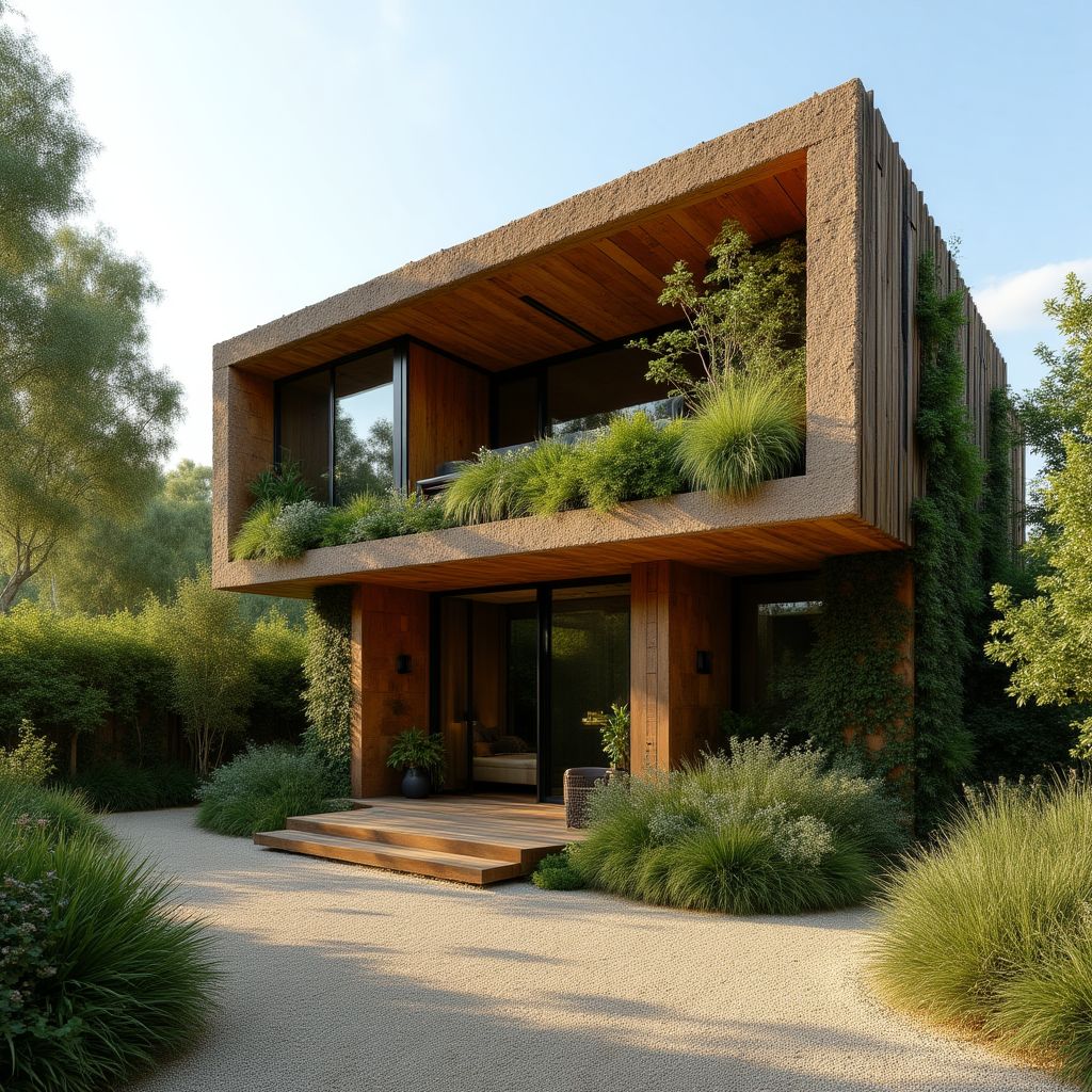 Casa sustentable con materiales reciclados
